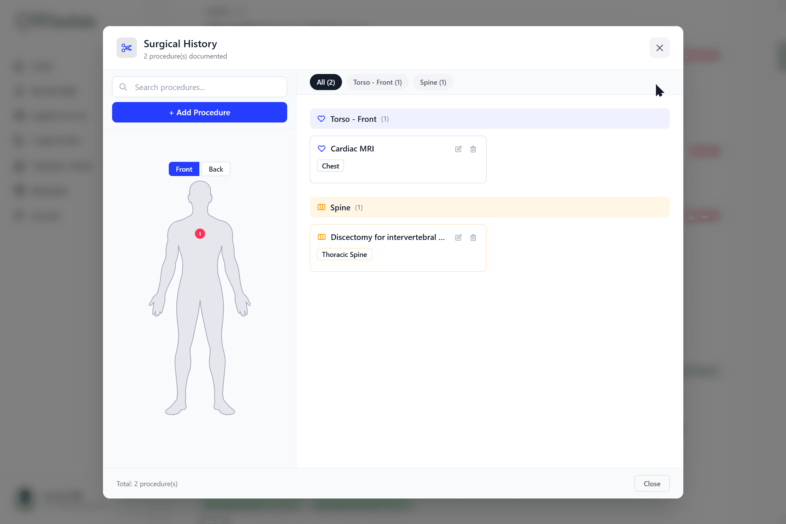 Whadata Insights - Surgical history